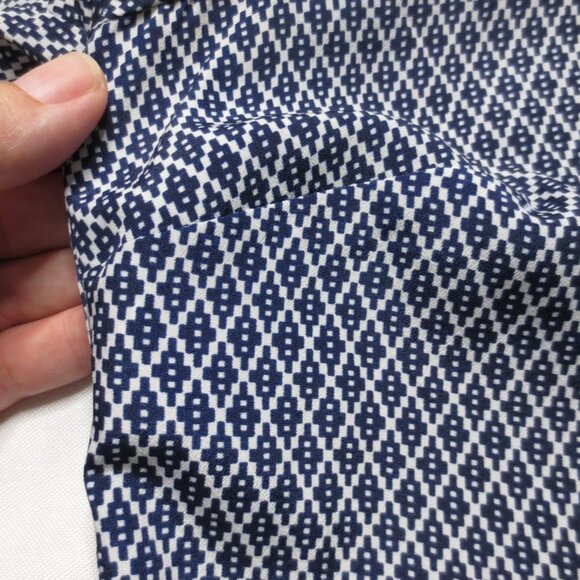 4/$14 MICHAEL KORS womens BLUE white TOP shirt BLOUSE career SHORT SLEEVE SIZE M - Picture 3 of 11